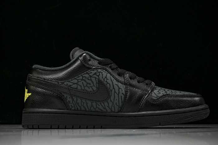 Jordan 1 Low Black Elephant Print IM6568-010