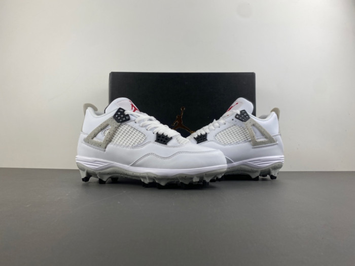(SOCCER CLEATS) Jordan 4 Retro TD Cleat White Cement HQ0207-106